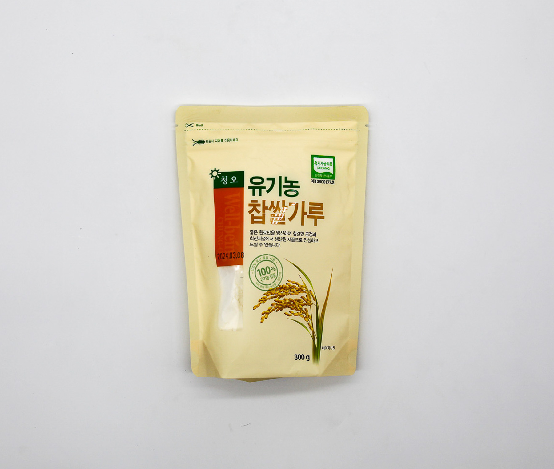[청오건강] 국산 유기농 찹쌀가루 300g